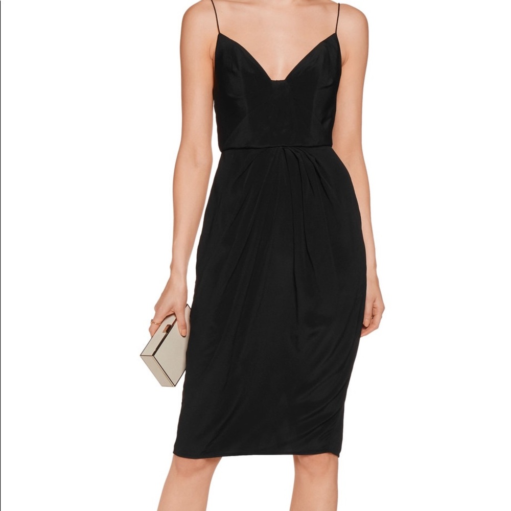 Zimmerman Black Silk Folded Midi Dress